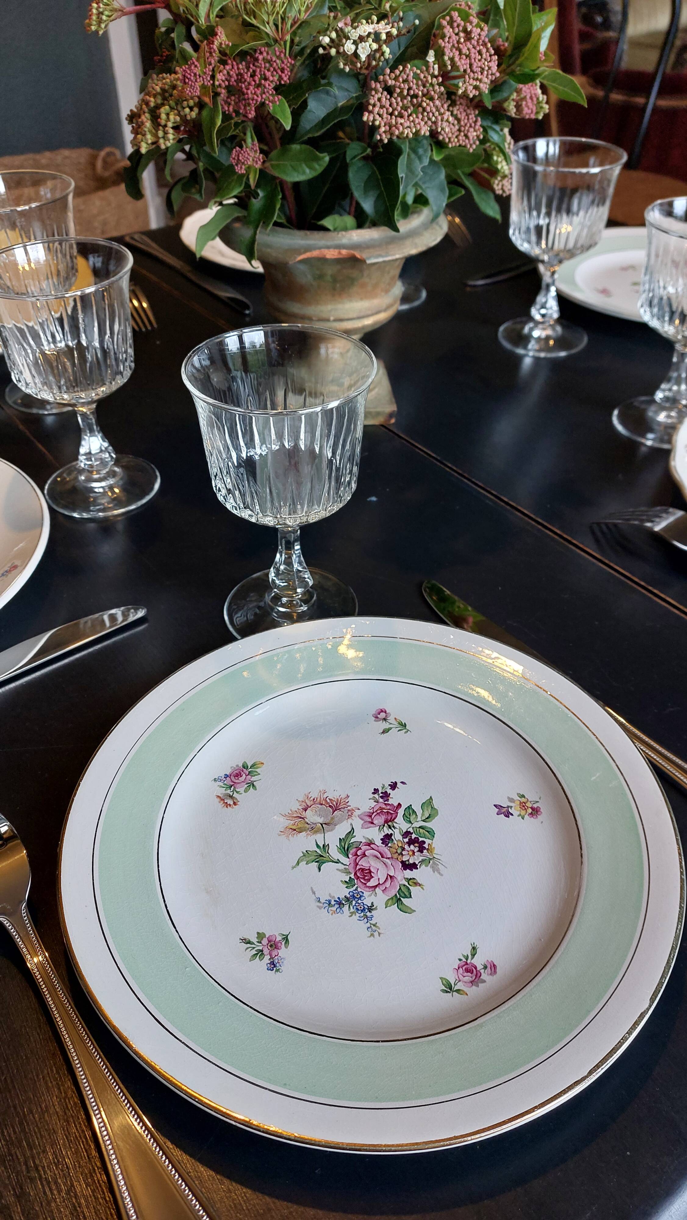 Mismatched vintage dinner plates