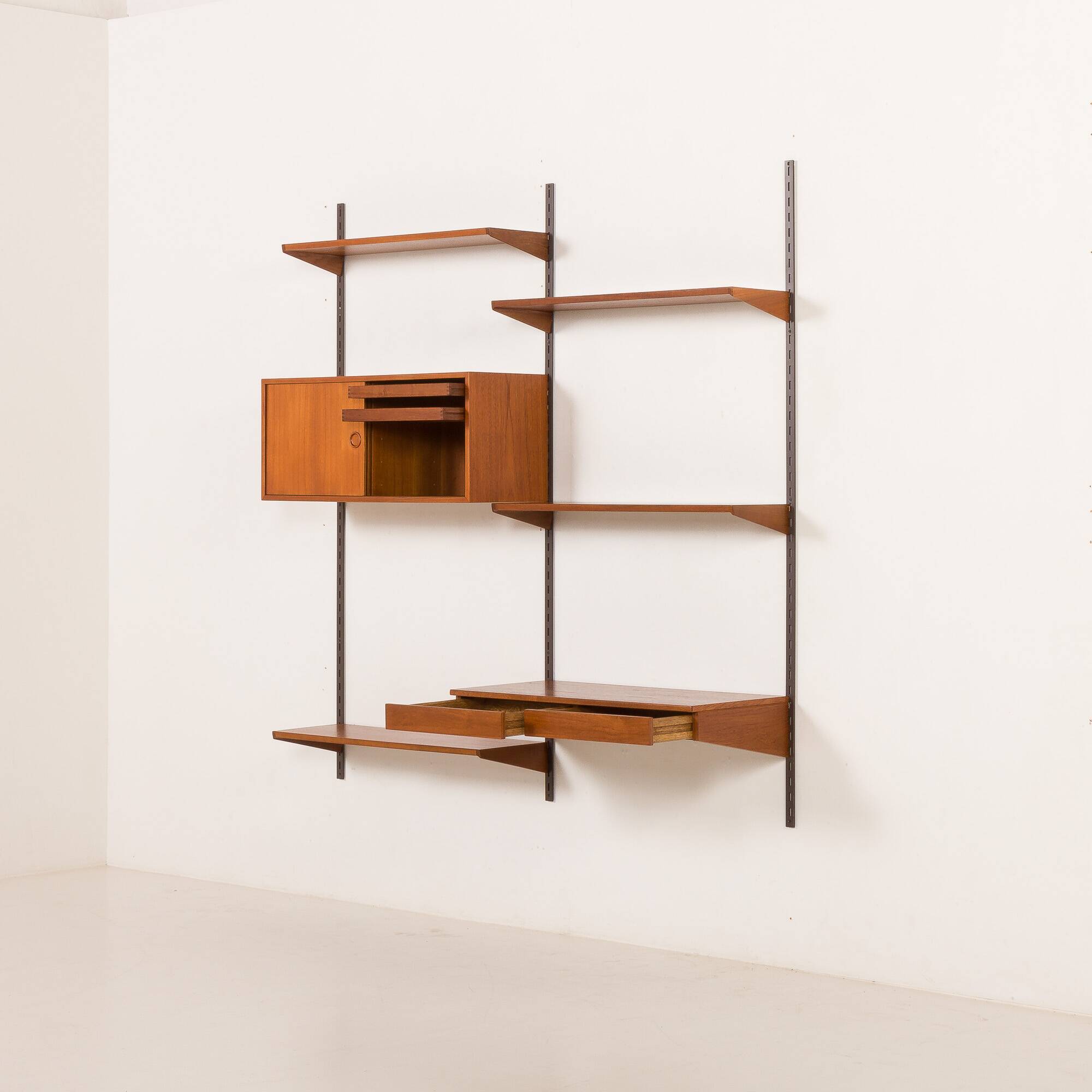 Kai Kristiansen teak wall unit with a desk, FM Mobler 1960s