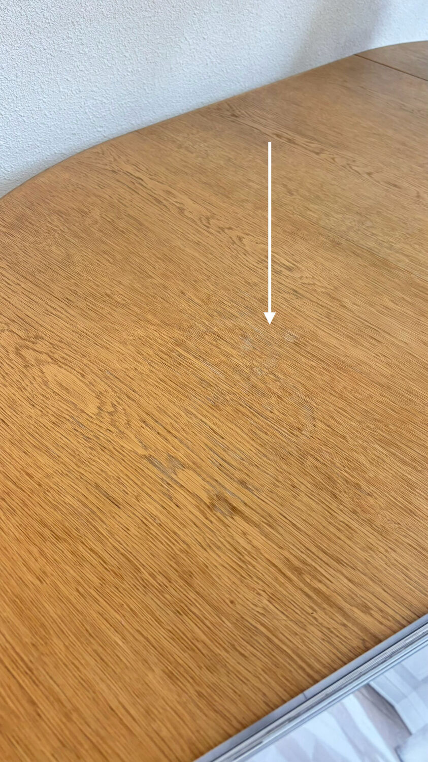 Vintage extendable round dining table Omann Jun