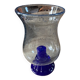 Biot blue bubble glass candle holder