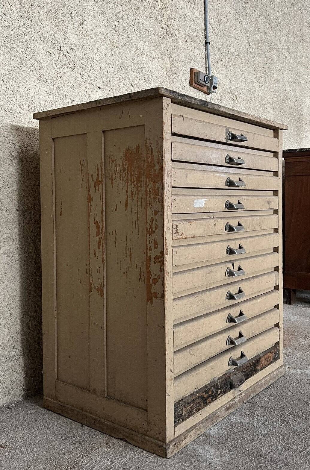 Napoleon III period “typographer” professional furniture in painted wood circa 1880