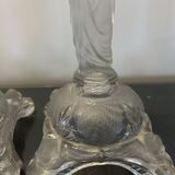 3 bougeoirs en verre transparent