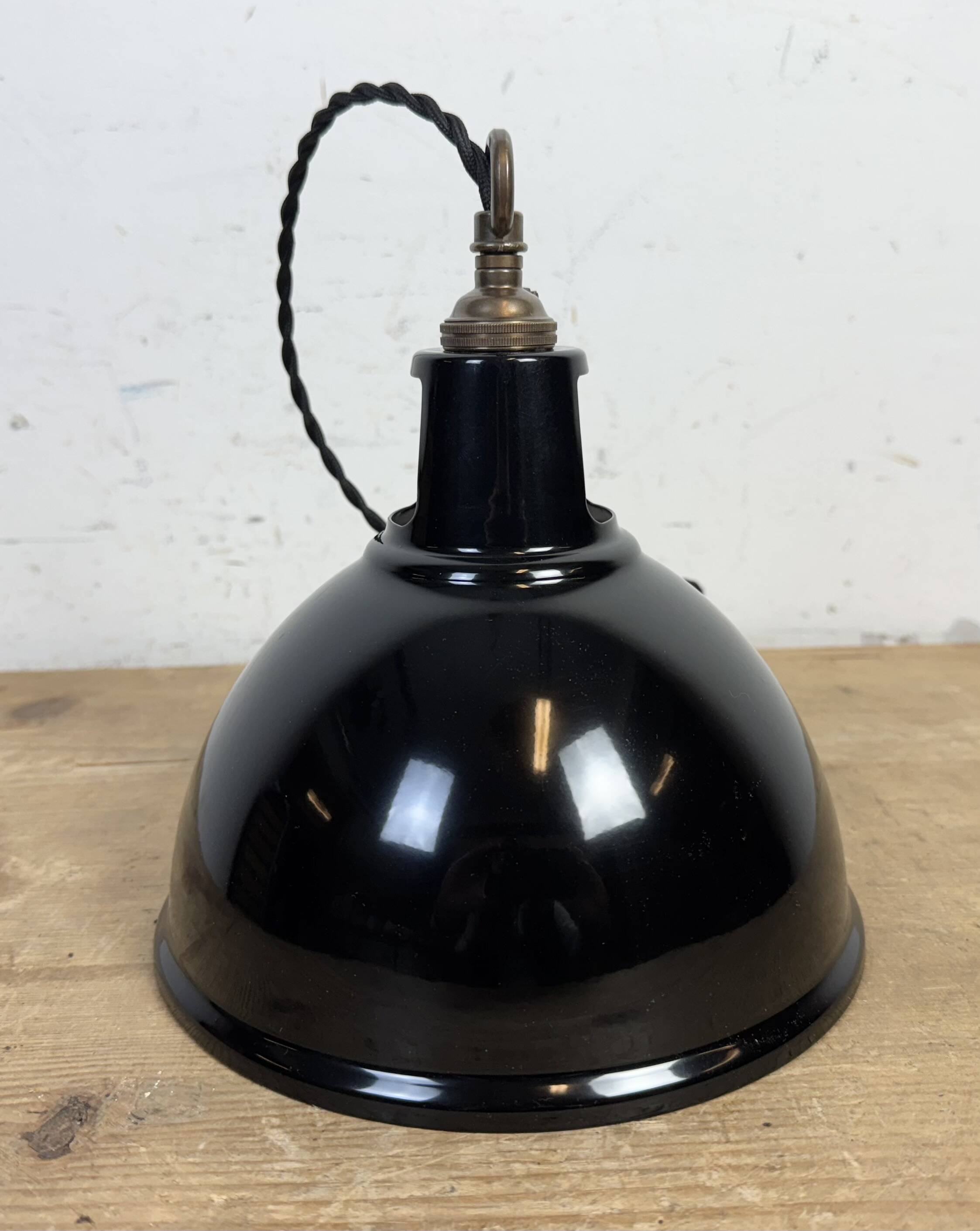Vintage Industrial Black Painted Pendant Lamp