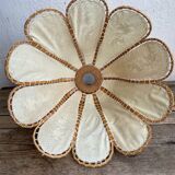 Hanging flower in wood, fabric and hook