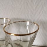 gold and transparent bistro glasses with thick bottom