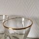 gold and transparent bistro glasses with thick bottom