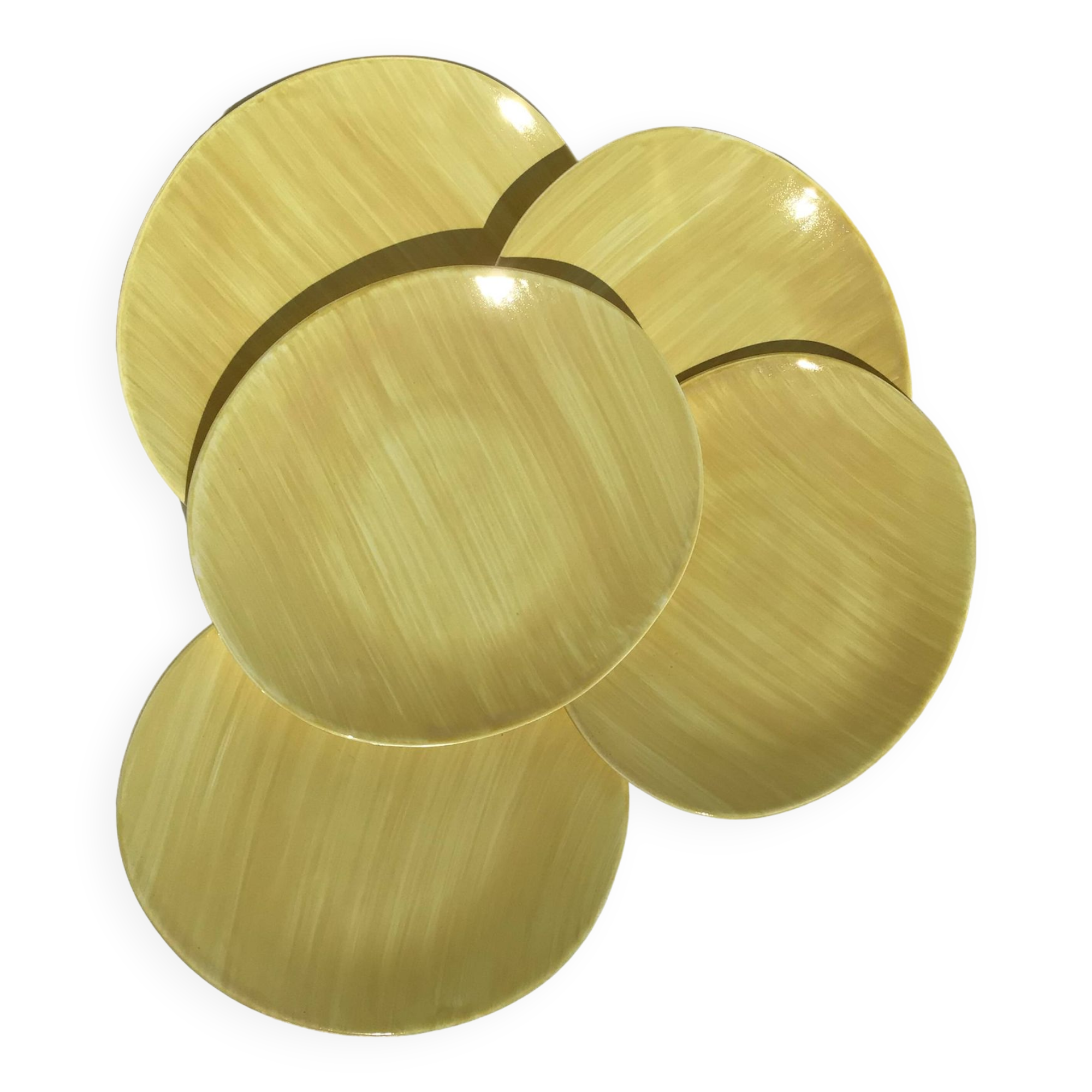 5 Salins Panama brushed oval dessert plates
