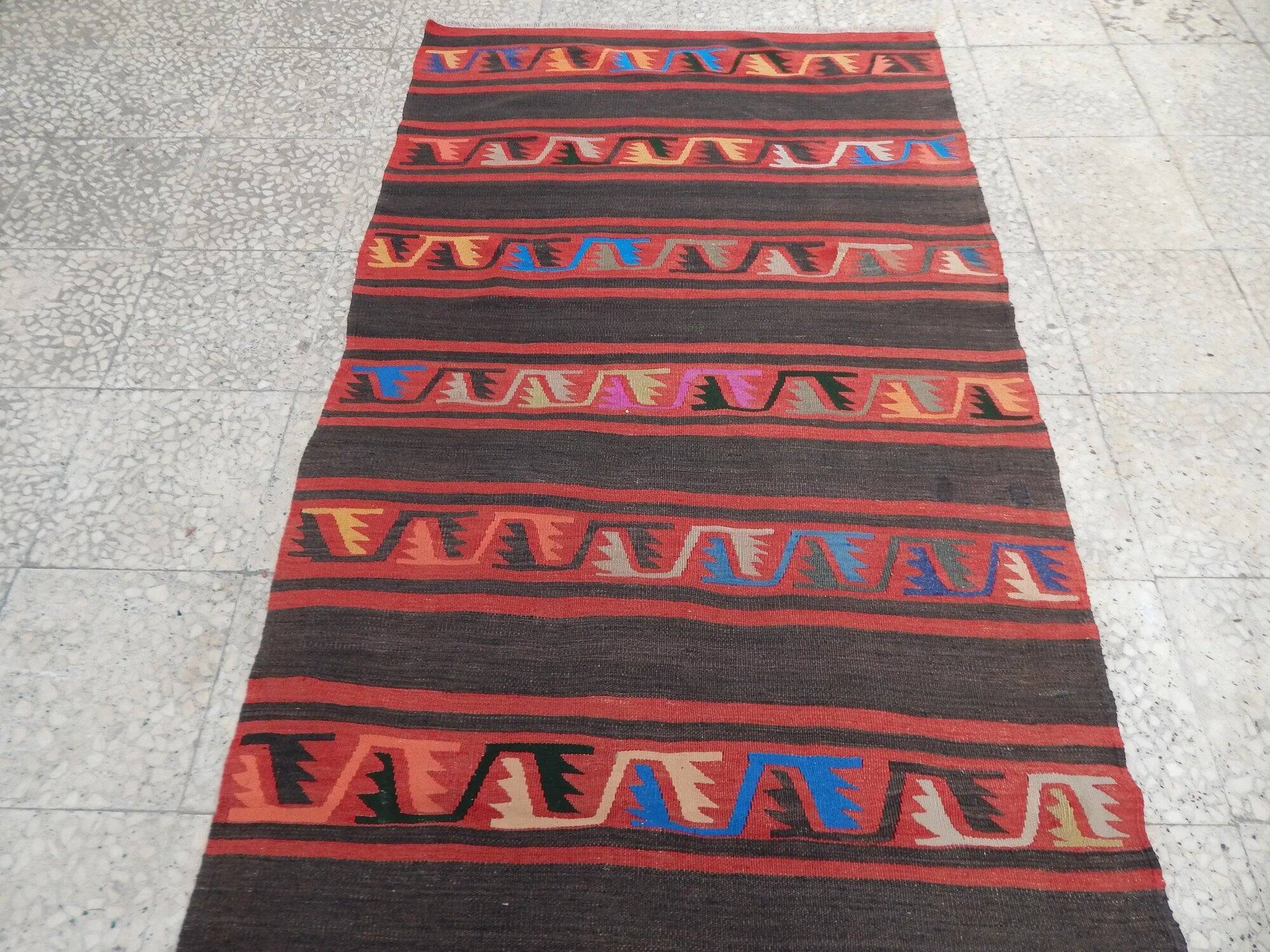 Vintage Turkish hallway rug 107x289 cm