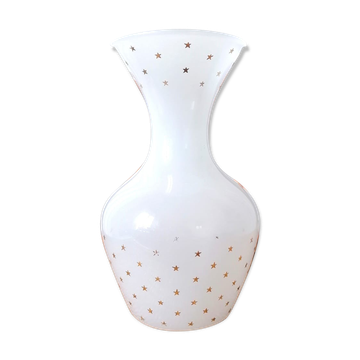 Opaline glass vase with stars