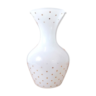 Opaline glass vase with stars