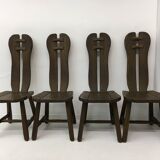 Set of 4 Belgian Brutalist Dining Chairs from De Puydt, 1970’s