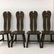 Set of 4 Belgian Brutalist Dining Chairs from De Puydt, 1970’s
