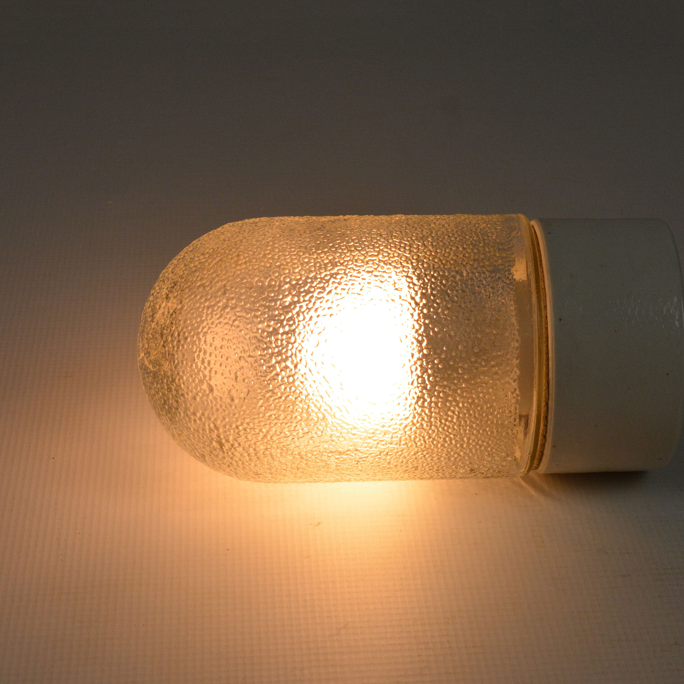 Spherical industrial wall lamp, DZPE, Poland, 1960s