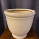 Cache pot en ceramique couleur gres clair forme ronde