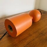 Orange turned wooden lamp base