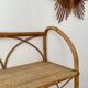 Bookcase shelf in braided wicker, bamboo and rattan