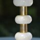 2 white alabaster and brass bedside lamps from the 60s