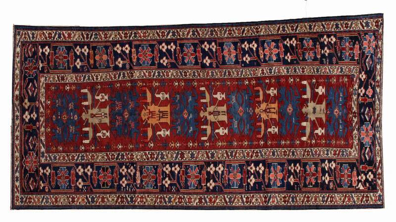 Handmade antique Caucasian Shirvan rug 134cm x 271cm 1880s - 1B491