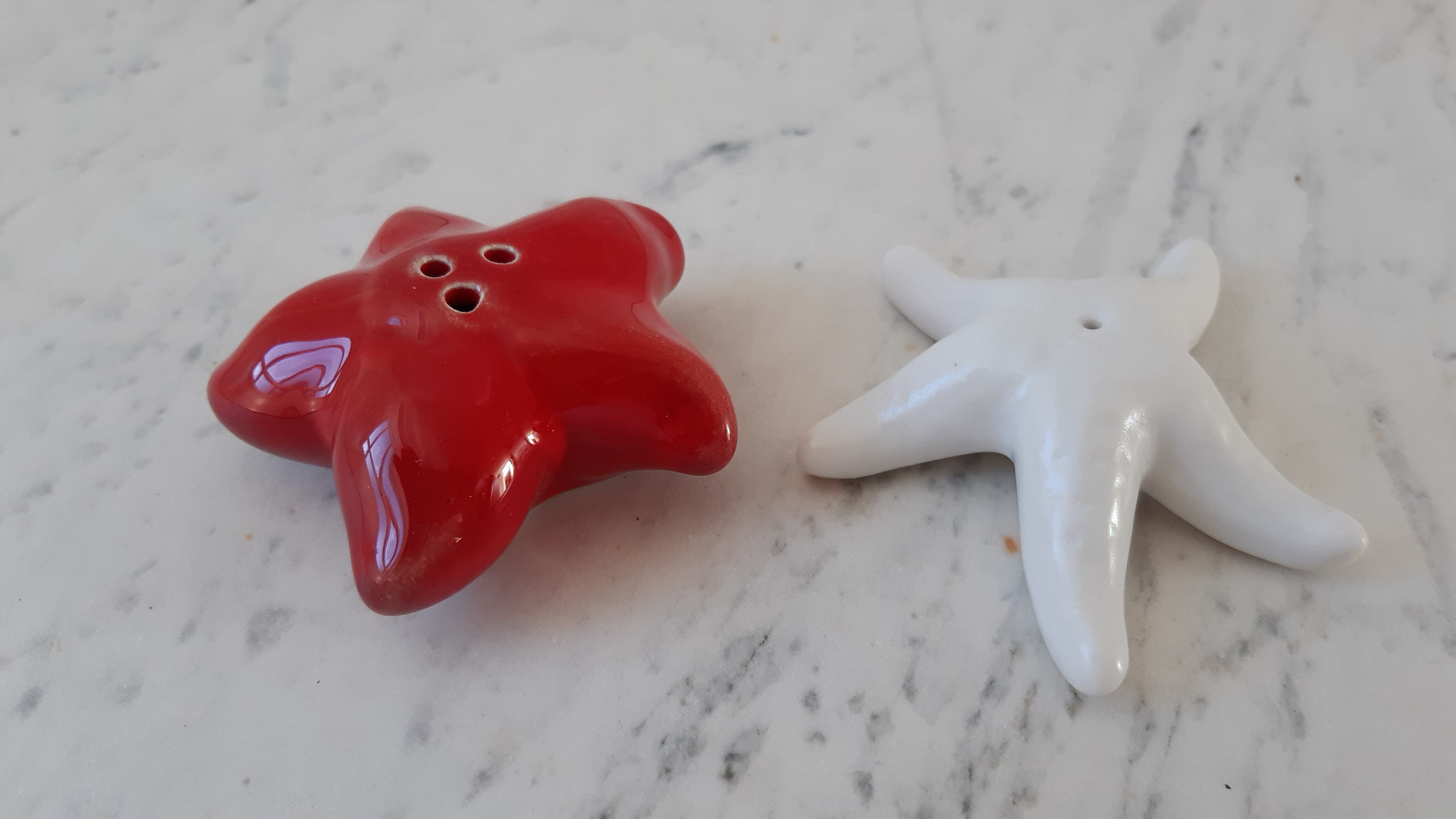 Duo of salt shaker / pepper starfish 70s