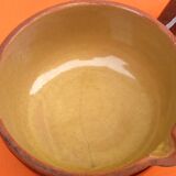 Glazed terracotta pan straight handle