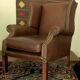 Vintage leather wingback club chair, 1970s