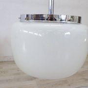 Opaline Glass And Chrome Pendant Light, 1960s