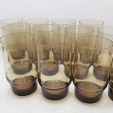 24 verres Hi-ball fumés du milieu du siècle