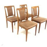 Set of 4 Scandinavian walnut chairs, Sweden, 1960.