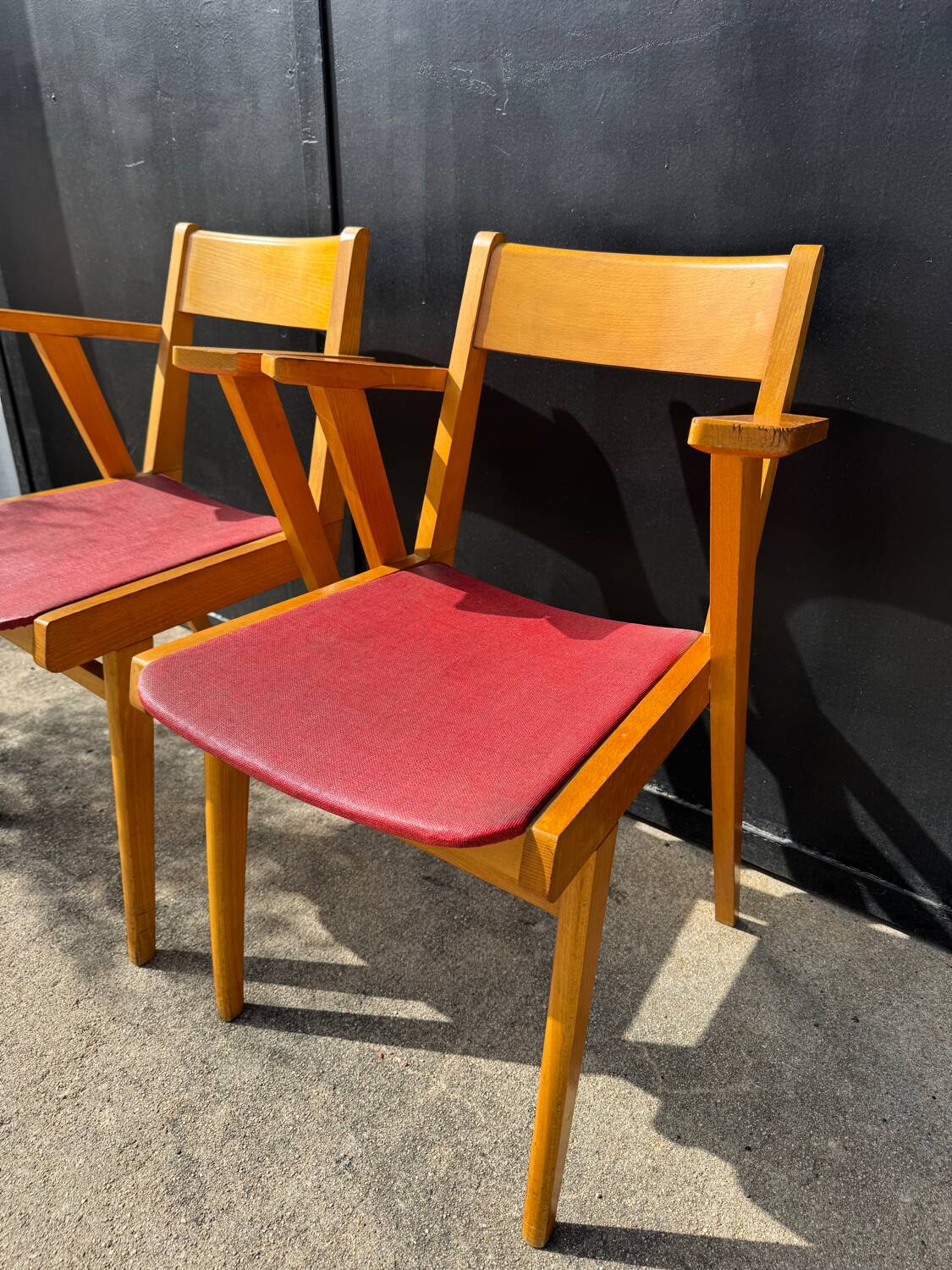 Bridge chairs with compass legs from the 1960s.