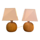 Pair of Laura Ashley solid wood lamp duo