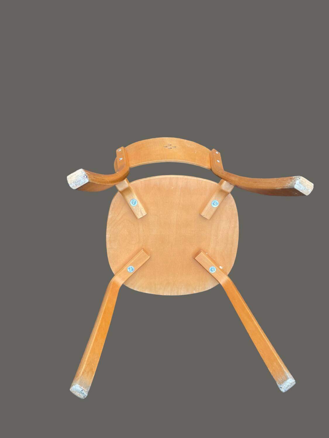 Set of 5 vintage wooden school chairs – 1950s/60s – industrial style