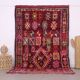 Tapis marocain bourgogne 177 x 261 cm - Tapis berbère vintage - Tapis en laine fait main
