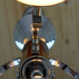 Bauhaus chrome & wood chandelier, 1940