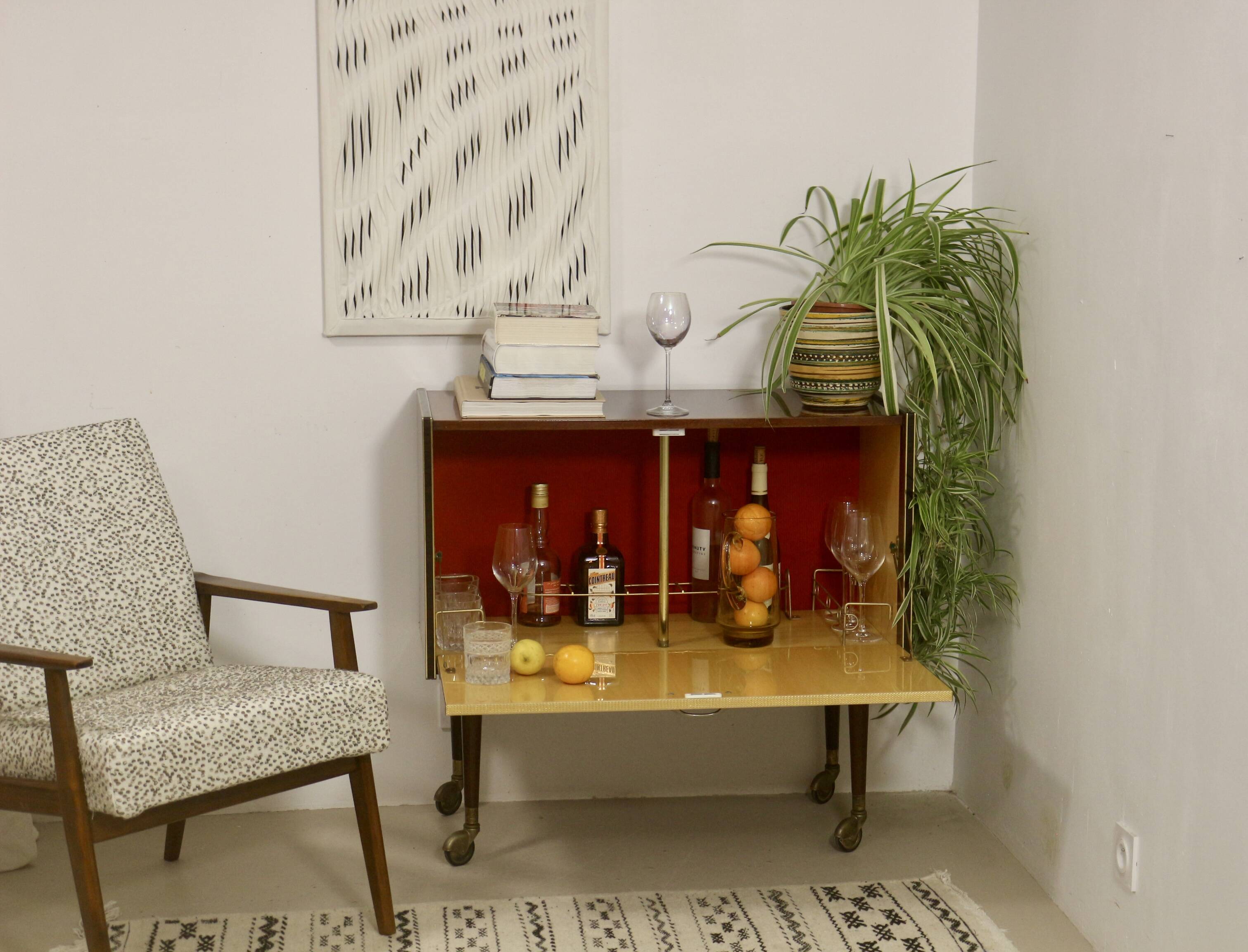 Bar cabinet on wheels circa 1950