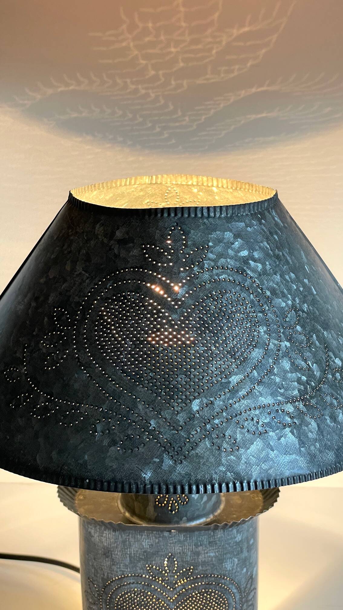 Heart Lamp Zinc Vintage