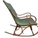 Set de 2 rocking-chairs style thonet en skaï vert