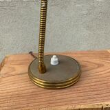 Antique desk lamp in gold metal Aluminor France vintage