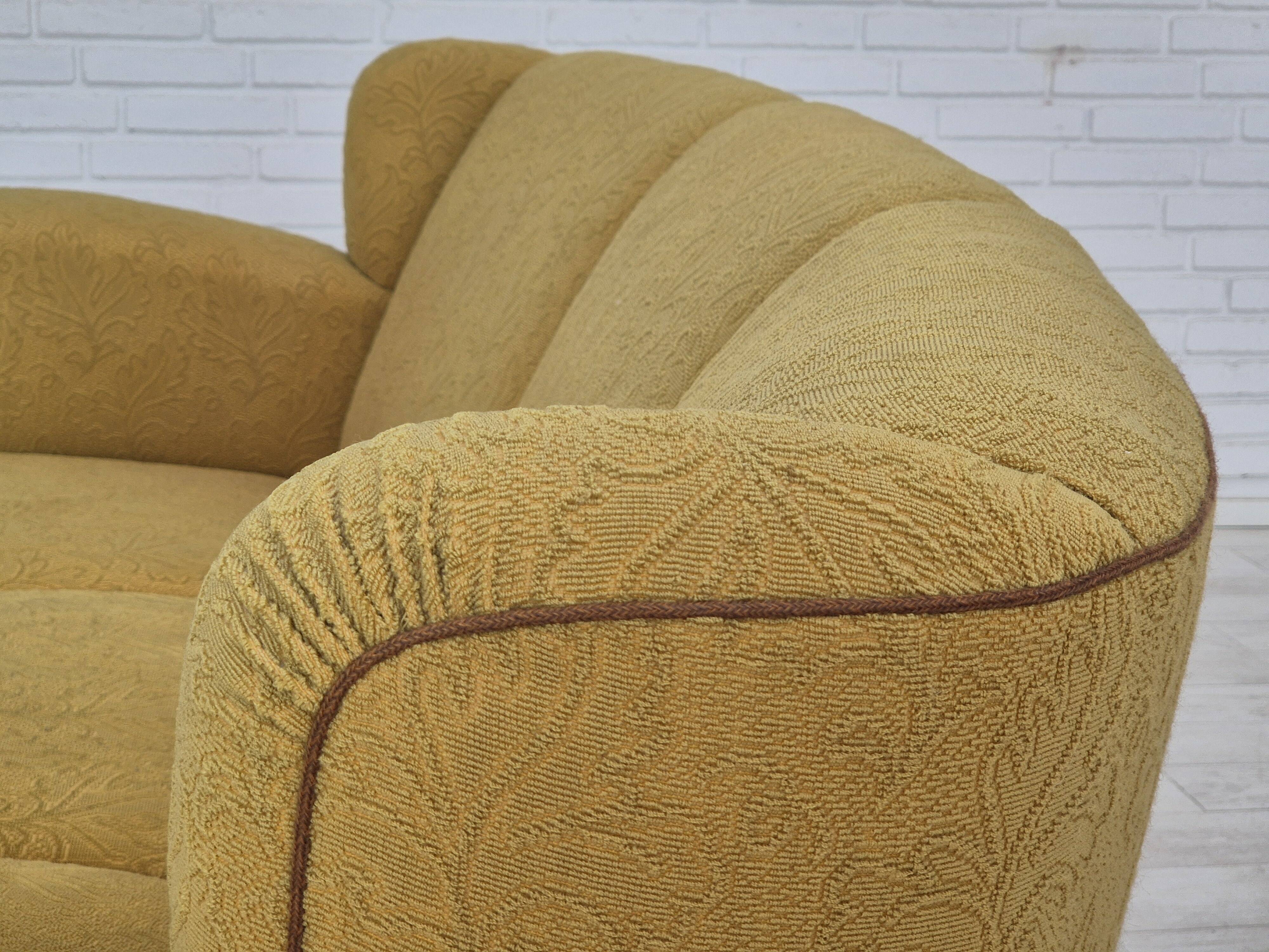1960s, Danish 3-seater "Banana" sofa by Edmund Jørgensen, original condition.