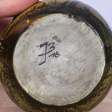 Vase boule céramique décors sapins