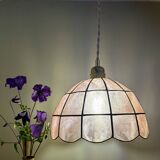 Vintage pink mother-of-pearl lampshade pendant light