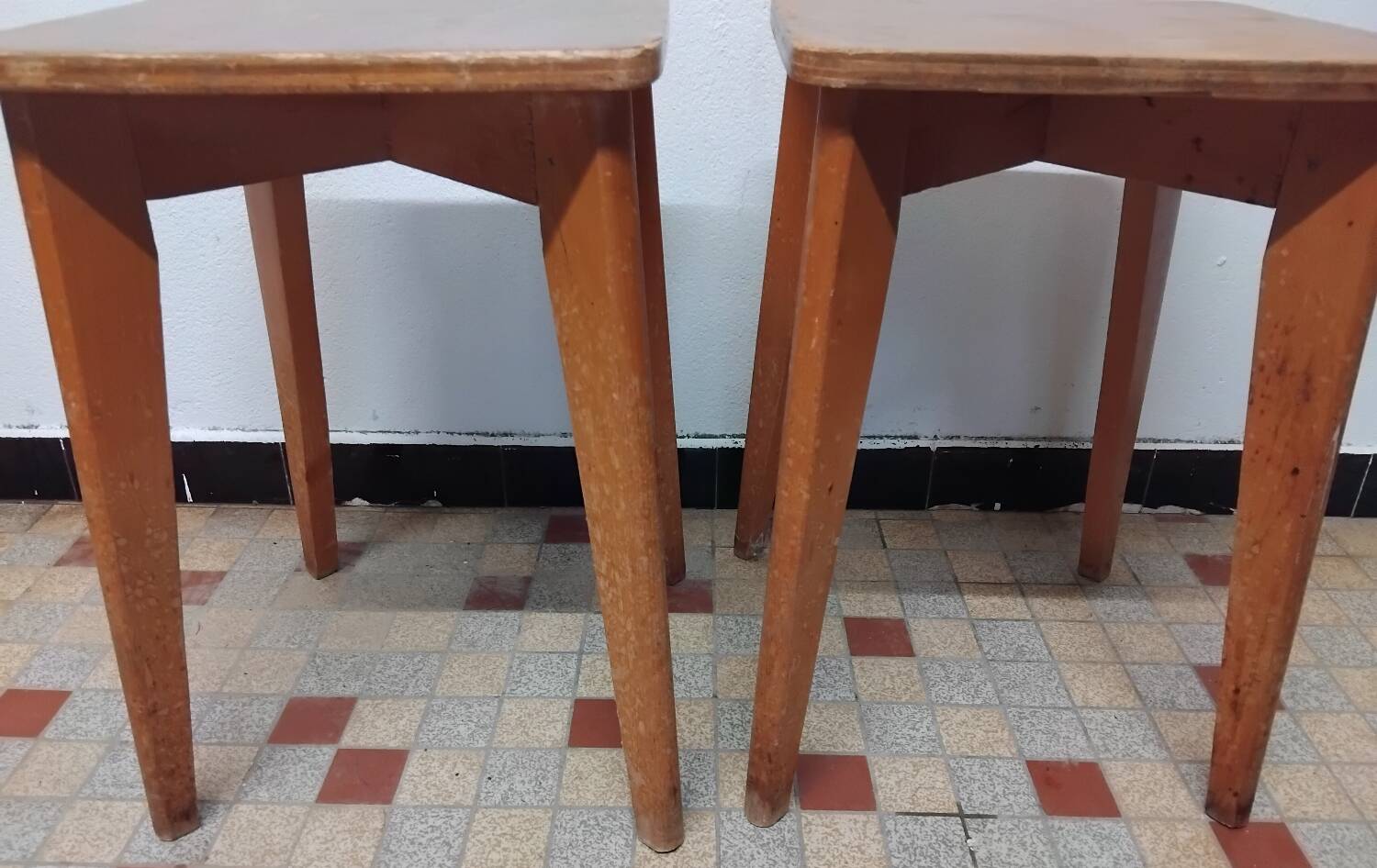 Pair of wooden stools