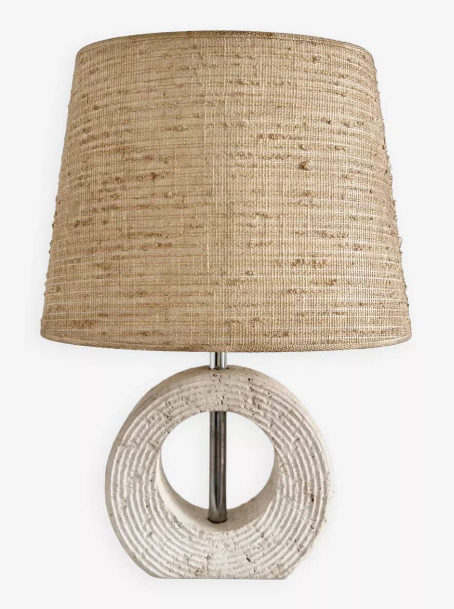 Mid-Century Modern Travertine Table Lamp by CE.VA. Studio, Italy, 1970s