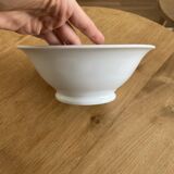 Vintage white salad bowl on pedestal 250701