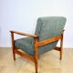 GFM-142 armchair, design by Edmund Homa from the 70s, olive green thick boucle - 2 pieces available