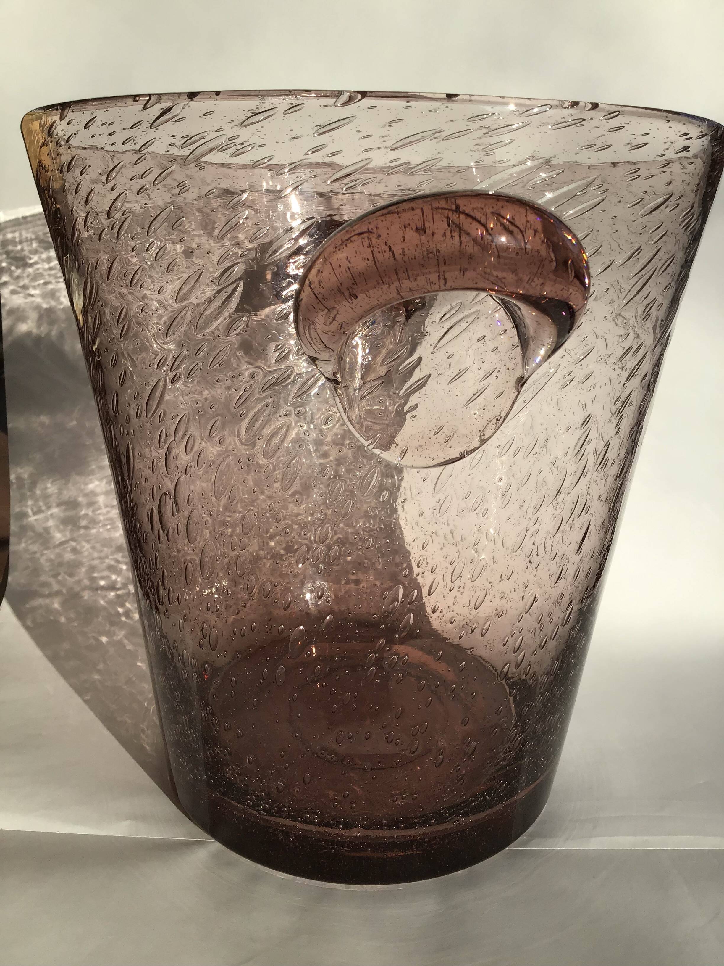 Biot mouth-blown glass champagne bucket