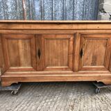 Louis Philippe style sideboard in solid walnut with 3 doors and 1 pull-out shelf.