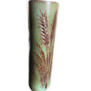 Vase rouleau fond vert midcentury, La Poterie PÉrigourdine
