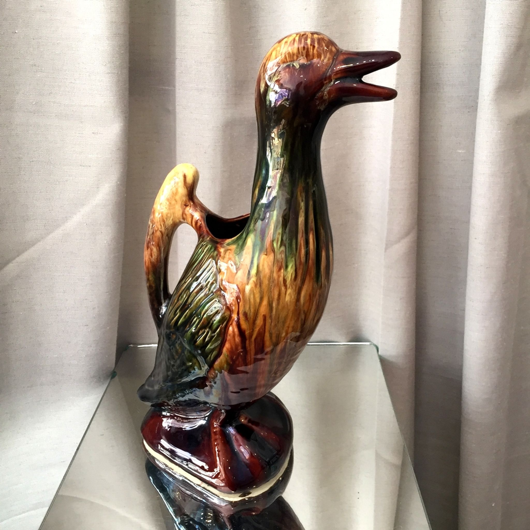 Vintage ceramic duck pitcher from vallauris