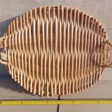 Vintage oval bamboo tray