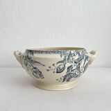 Soupière ancienne en terre de fer « Tulipes » Gien